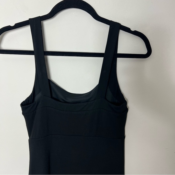 Good American Tank Dress 90s Square Neck Sleeveless Black Classic Stretch 622 - Picture 6 of 9